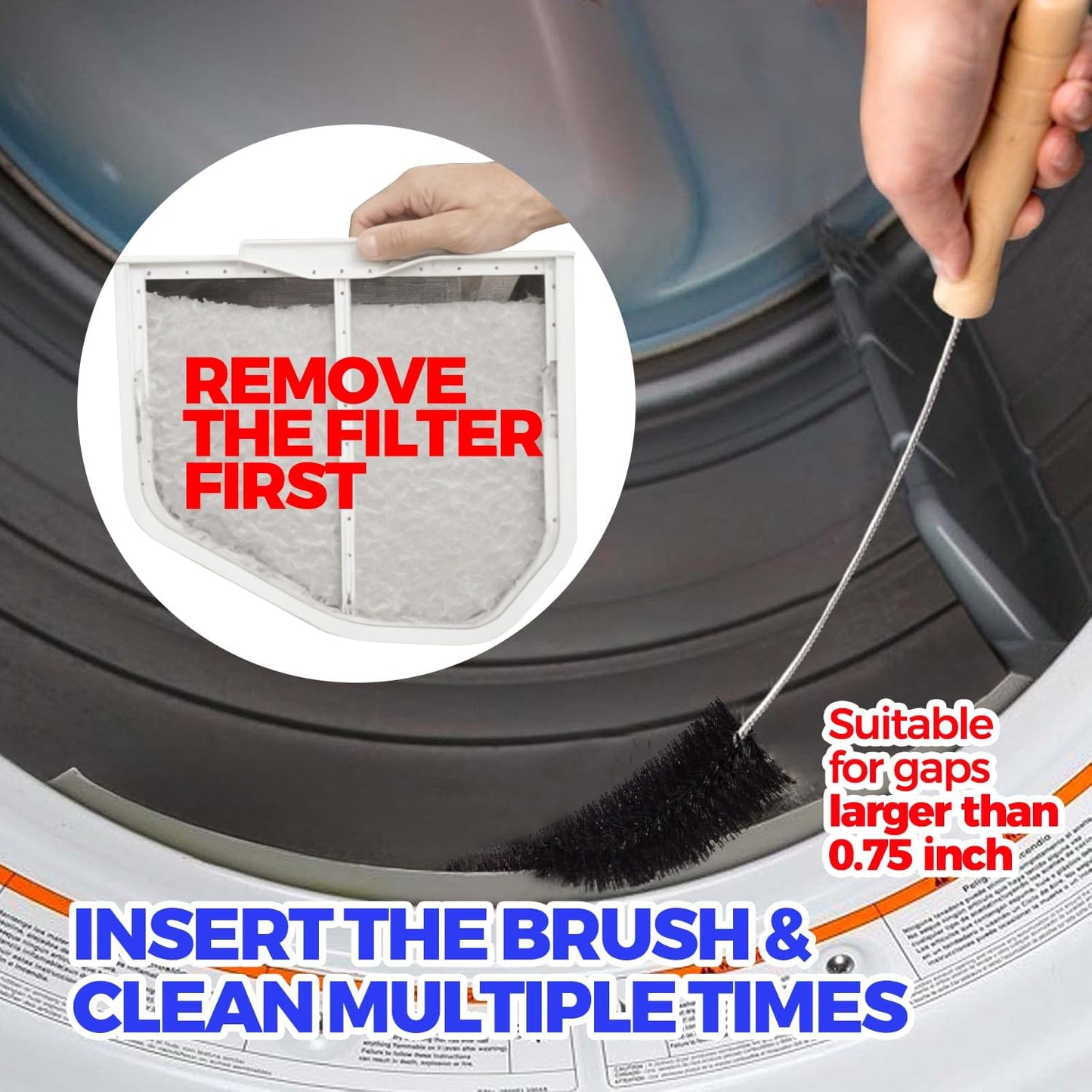 Washing machine inner drum cleaning brush