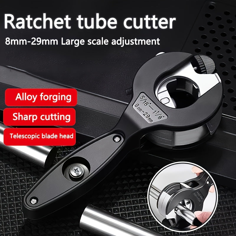 Heavy-Duty Ratchet Pipe Cutter - Cutting range from 1/4" to 7/8"