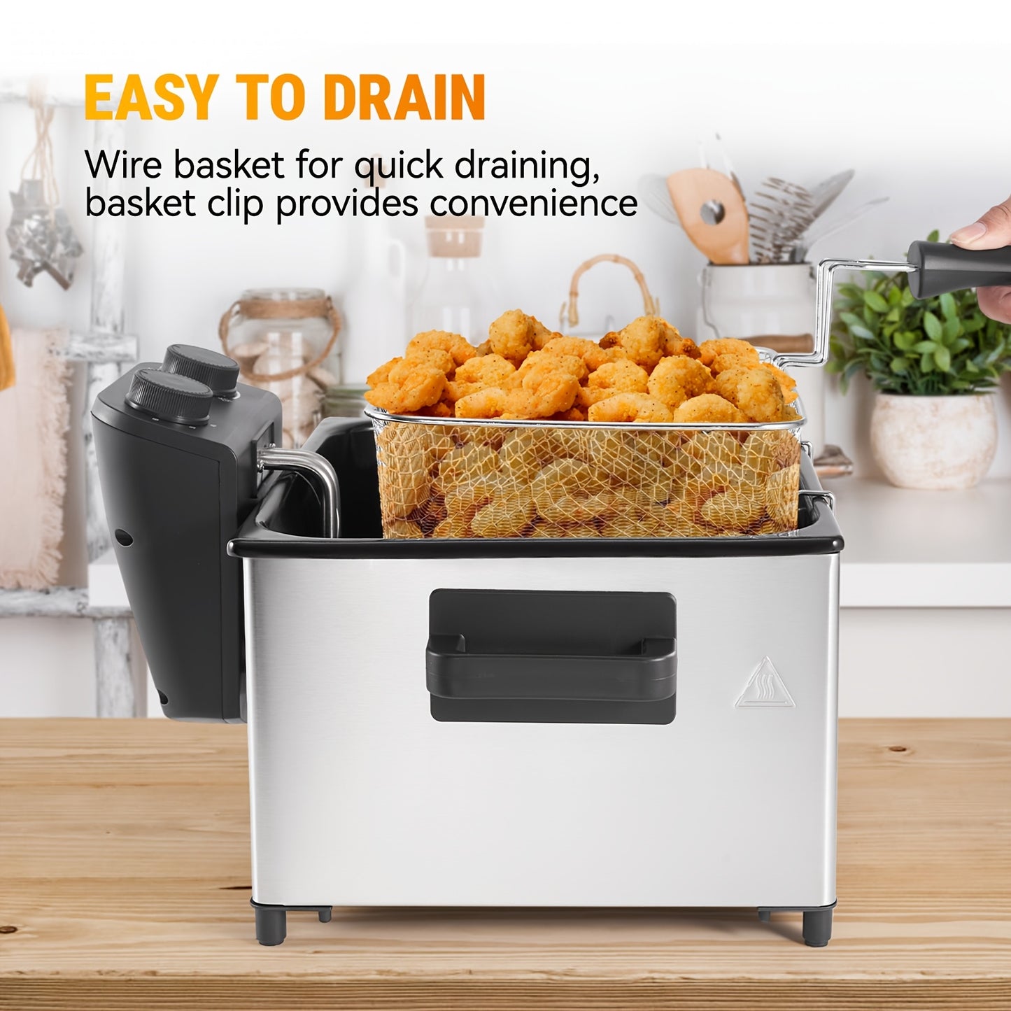 1.32 gal electric fryer with frying basket and lid with viewing window