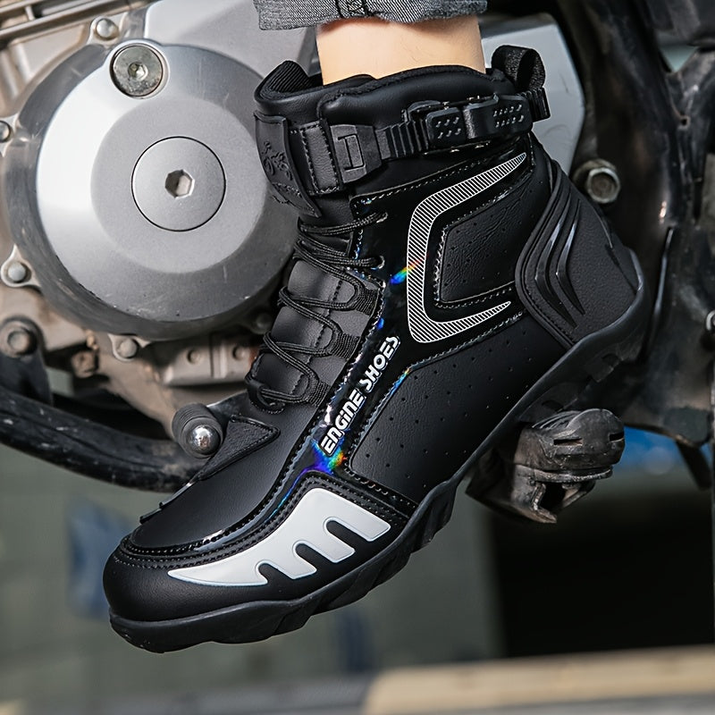 Men'S Motorcycle Boots Microfiber Motocross Racing Boots