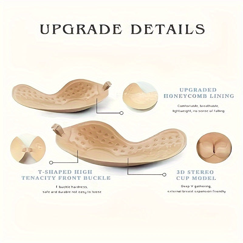 2 Pairs Reusable Silicone Adhesive Invisible Bra Push-Up Lift Covers