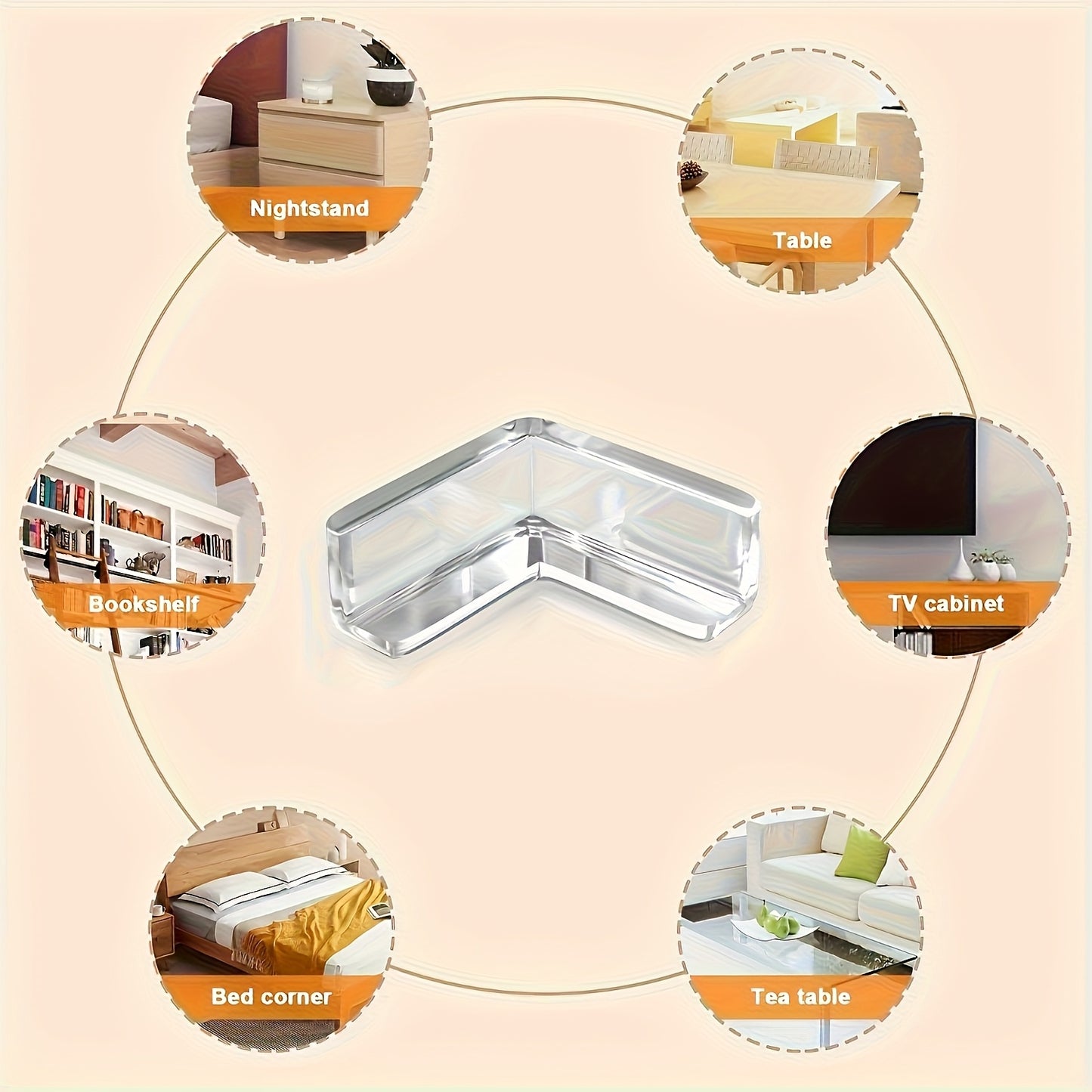 10pcs Transparent Silicone Corner Guard Set