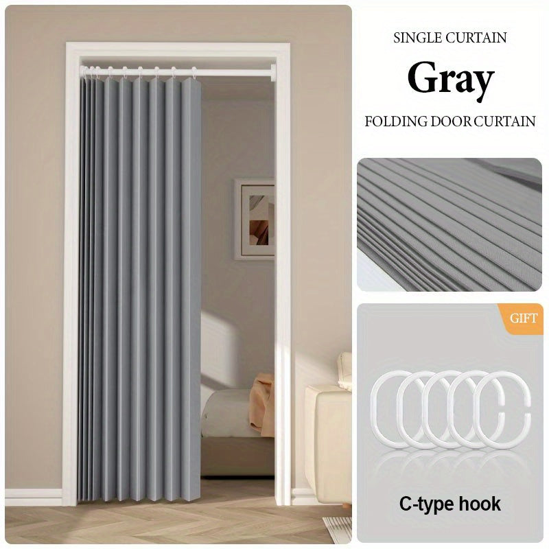 1pc Minimalist Accordion Door Curtain - Foldable Windproof Partition