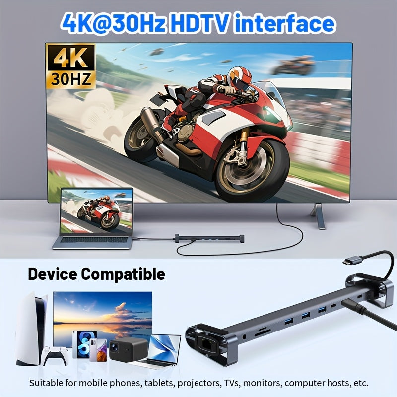 10-in-1 triple display USB-C hub