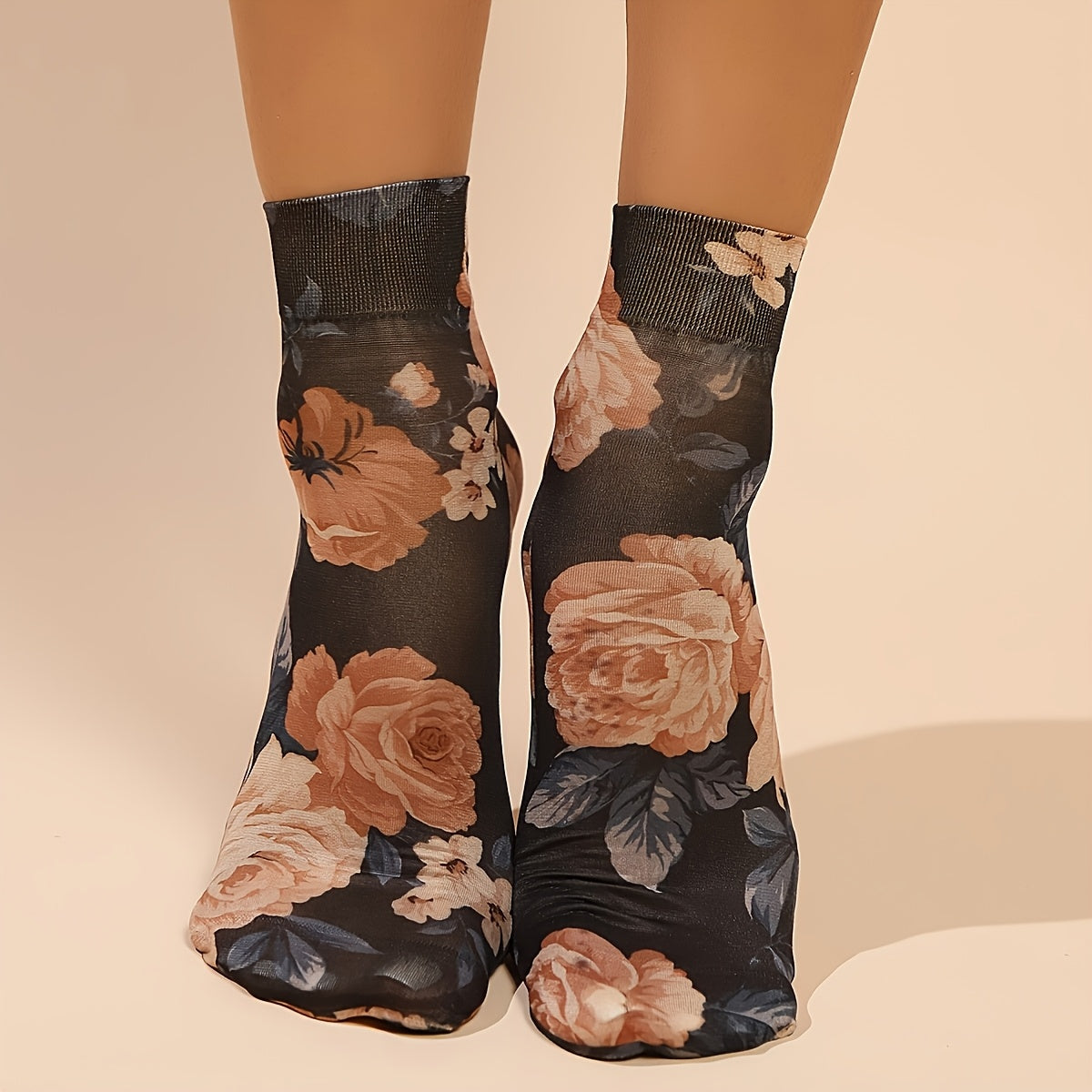 Women's Floral Print Mid-Calf Socks