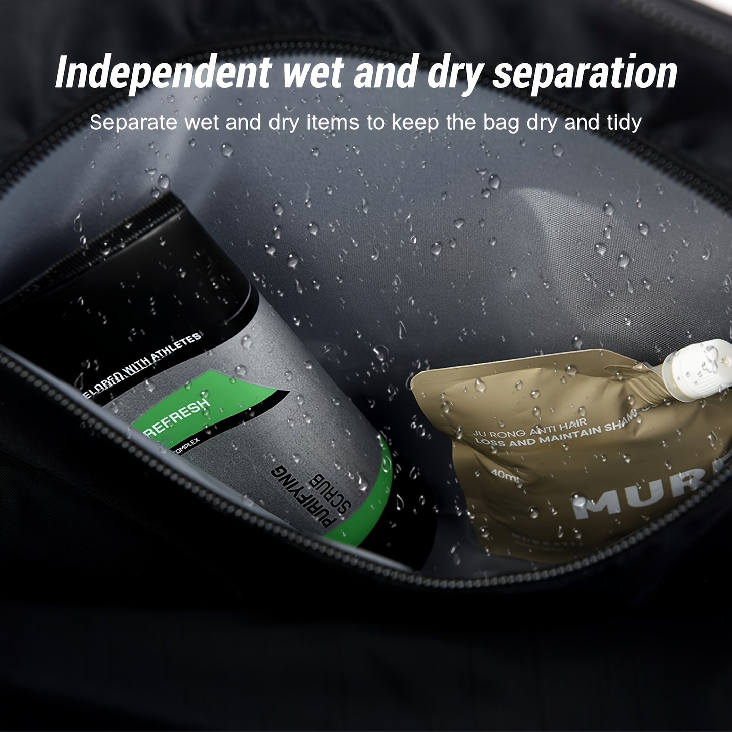Foldable High Quality Gym Duffel Bag with Shoe Compartment & Wet Pocket