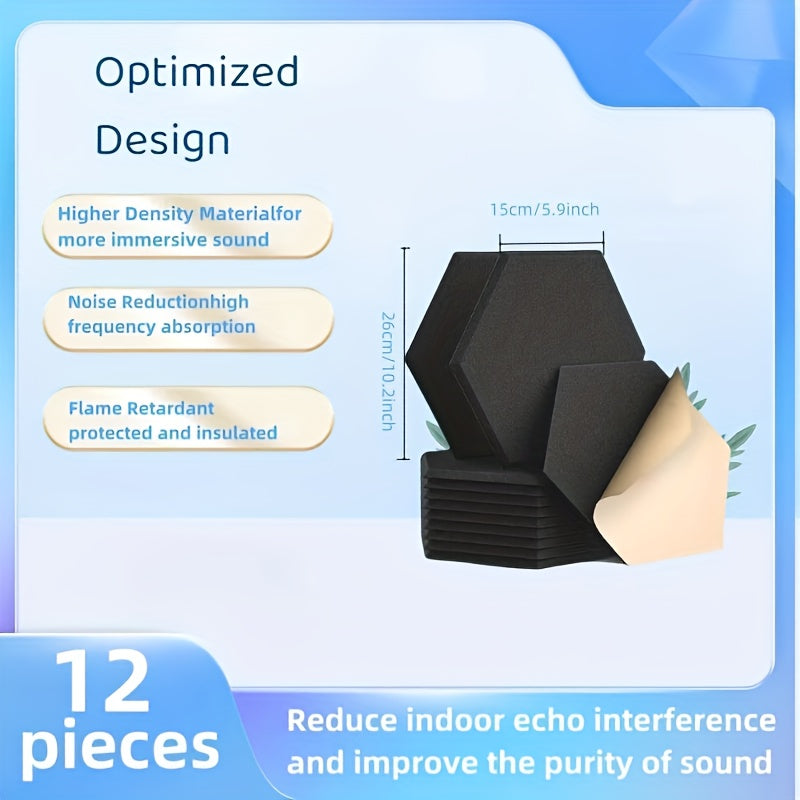 12pcs of Self-Adhesive Soundproof Panels