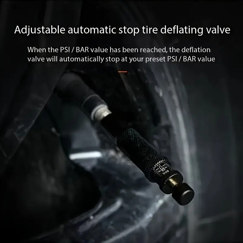 4pcs Heavy-Duty Adjustable Tire Deflator/Inflator Valve Kit