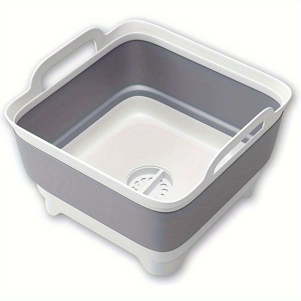 A Silicone Collapsible Basin with a Drainage Plug