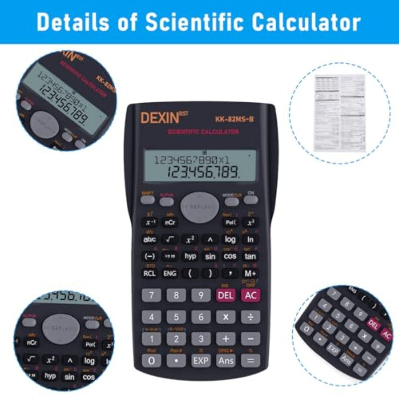 10 Pack Bulk Scientific Calculators with 240 Functions & 2-Line Large Display - 12-Digit HD Screen