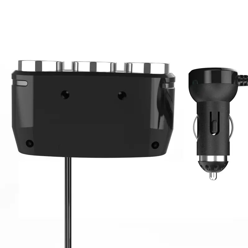 3-Socket Rapid Car Charger with LED Voltage Display