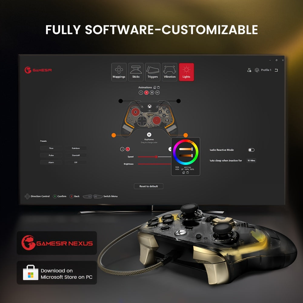 GameSir Kaleid Flux Enhanced Wired Controller for Xbox, RGB Lighting and Hall Effect Joystick