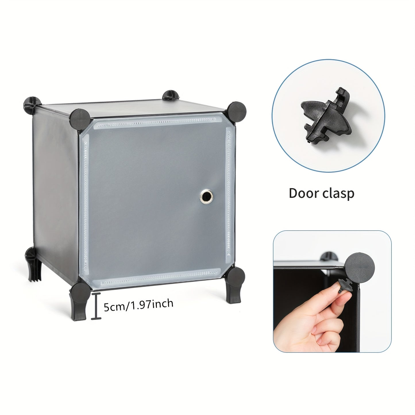 6-Cube Portable Clothes Storage Organizer Wardrobe Cabinet with Doors