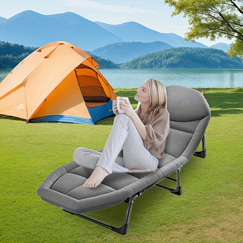 Modern Folding Bed with Manual Reclining Mechanism & Solid Backrest