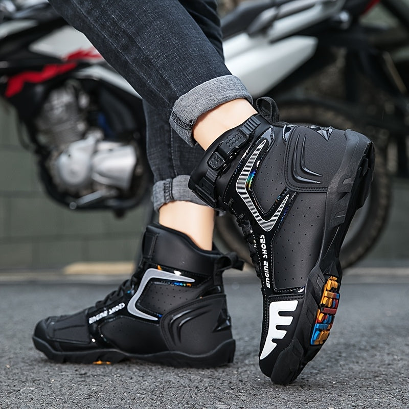 Men'S Motorcycle Boots Microfiber Motocross Racing Boots
