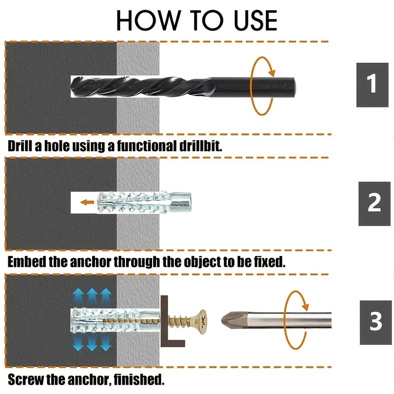 100 Metal Serrated Expansion Tube Self Tapping Screws