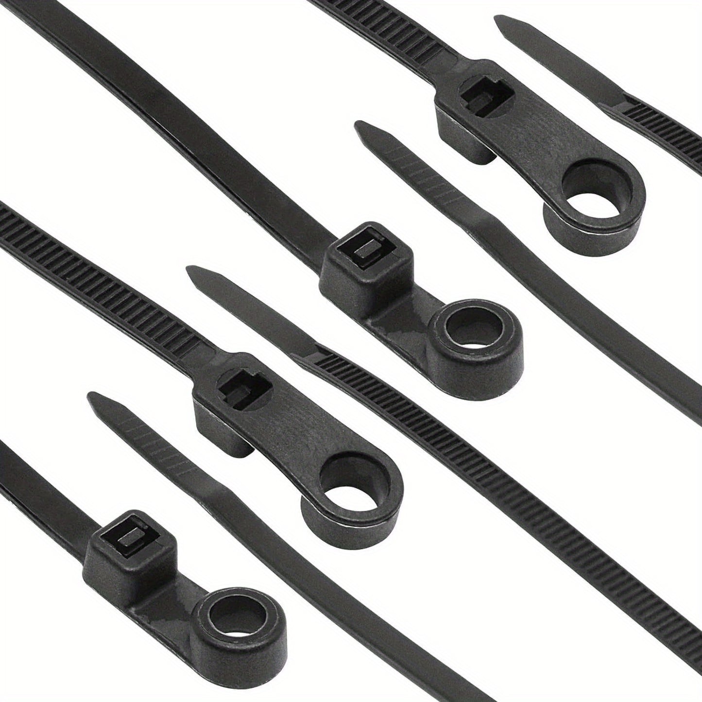 100pcs Heavy-Duty Nylon Cable Ties with Screw Mounting Holes