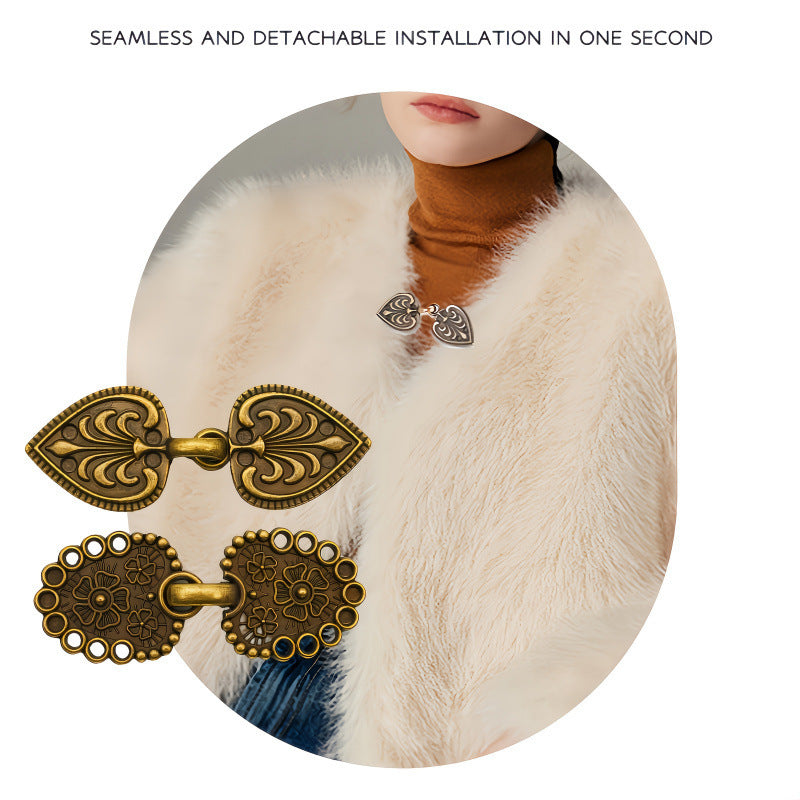 4pcs Vintage Zinc Alloy Sweater Clips, Rotating Sweater Clips