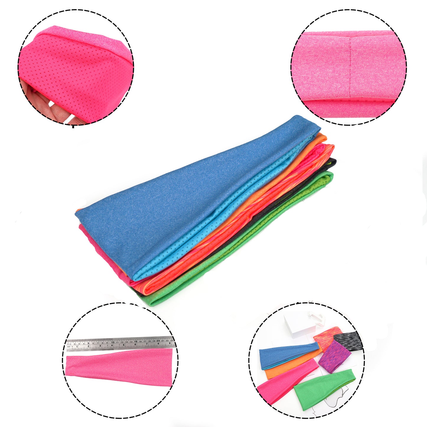 1 pack of double-layered, breathable, sweat-wicking headbands
