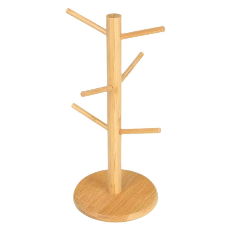 Wooden Coffee Cup Tree with 6 Hooks