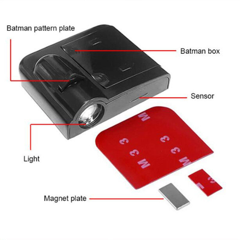 4pc Car LED Wiring-Free Ground Projection Welcome Light