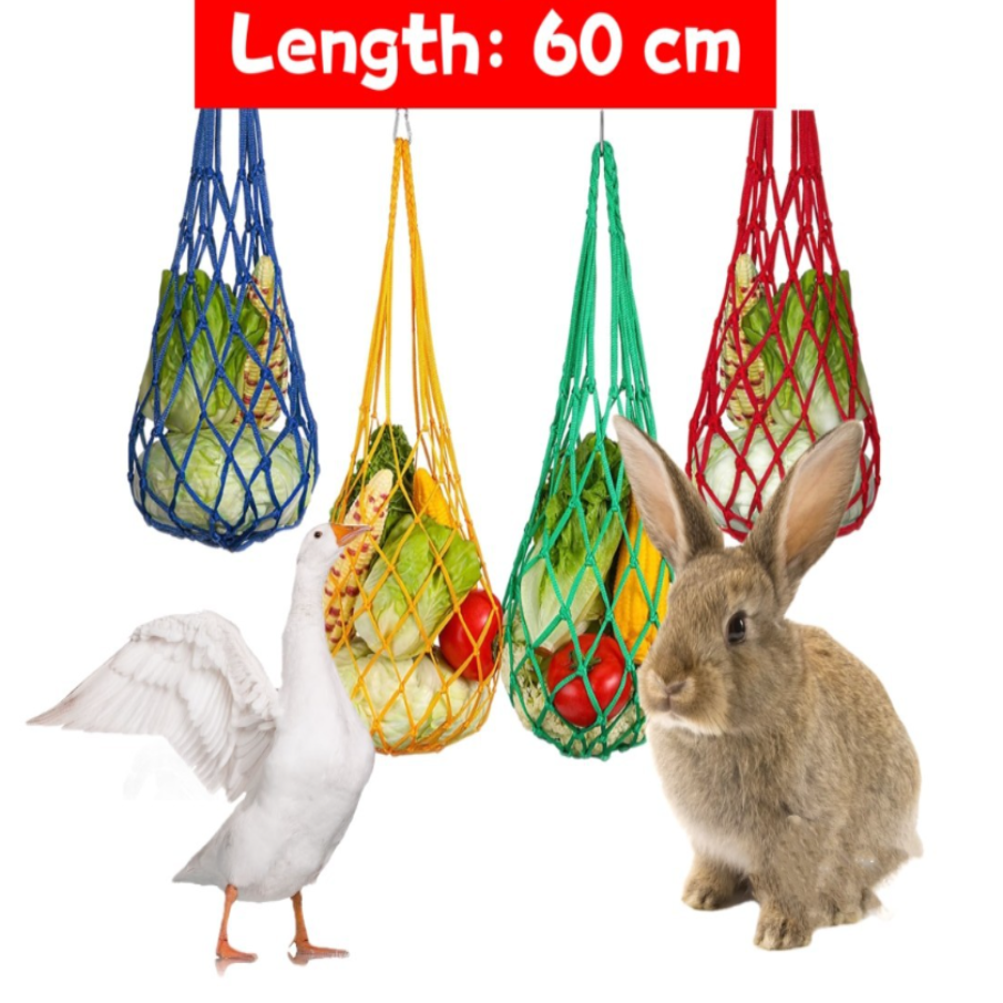 Heavy-Duty Nylon Chicken Feeder & Vegetable Dispenser with Hanging System