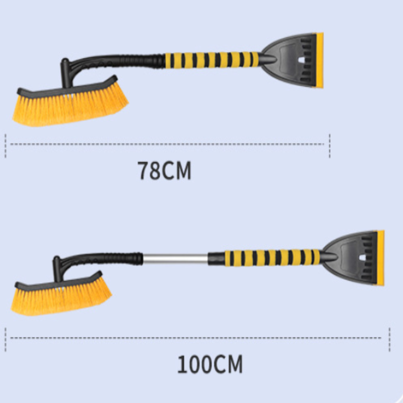 Heavy-Duty Multi-Functional Car Ice Scraping Shovel with Telescopic Handle & Rotating Brush Head