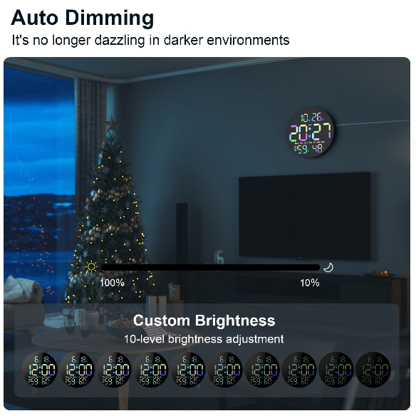 10"Large Round Digital Wall Clock