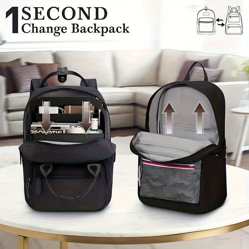 Heavy-Duty Nylon Backpack Storage Bag with Multi-Compartment Travel Organizer