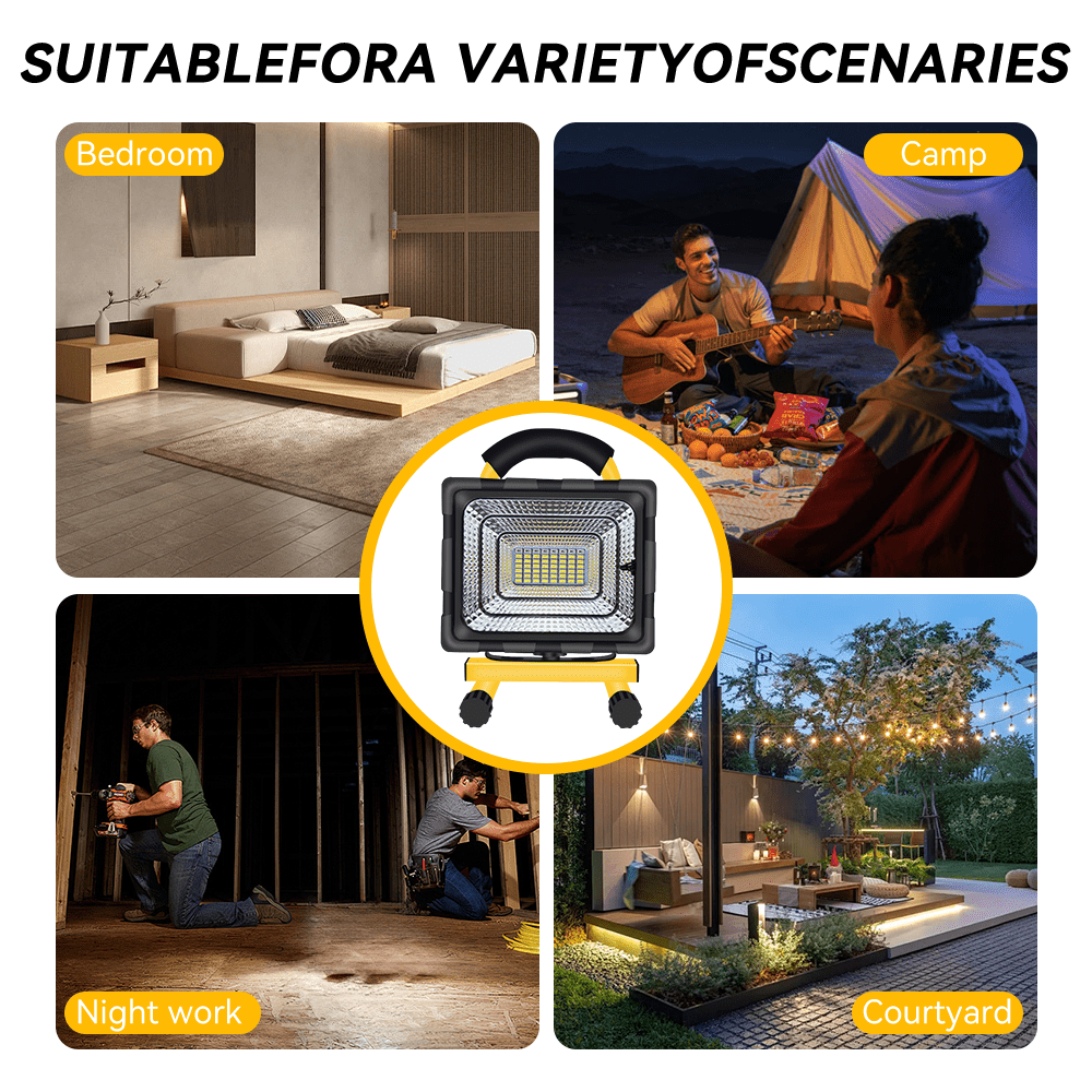 100W Rechargeable LED Floodlight - Portable Outdoor Emergency Lamp
