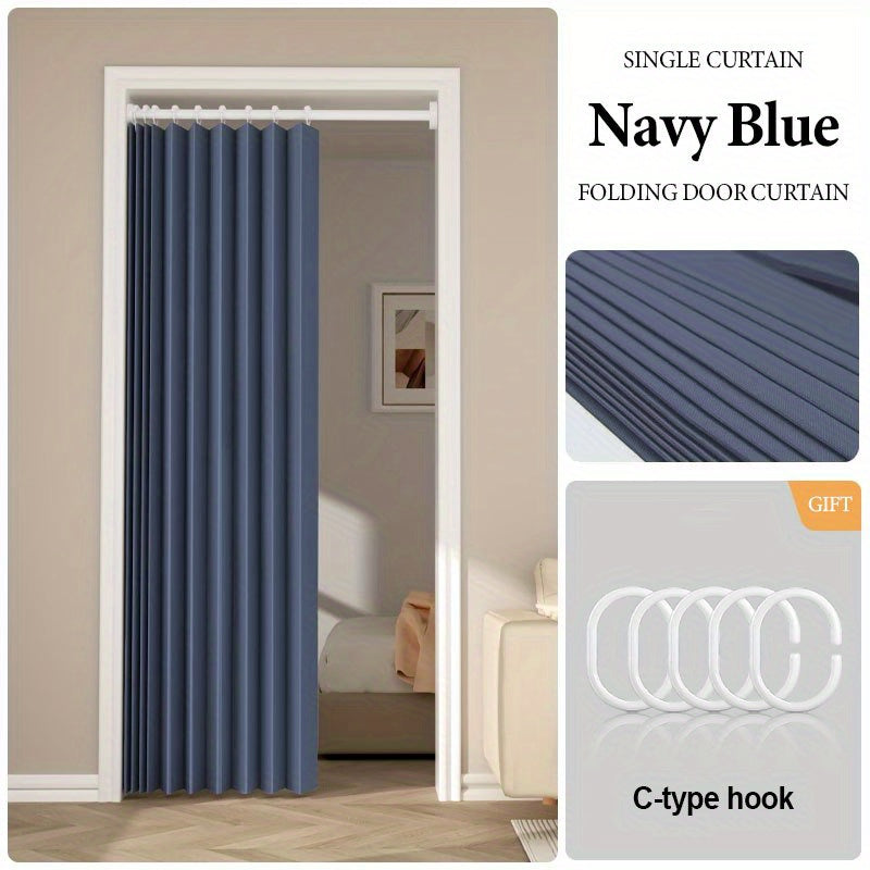 1pc Minimalist Accordion Door Curtain - Foldable Windproof Partition