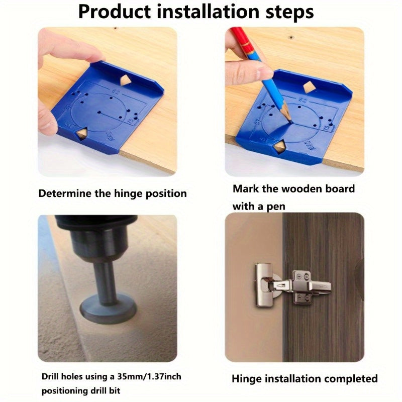 1/3pcs Woodworking Cabinet Door Hinge Hole Positioning Jig