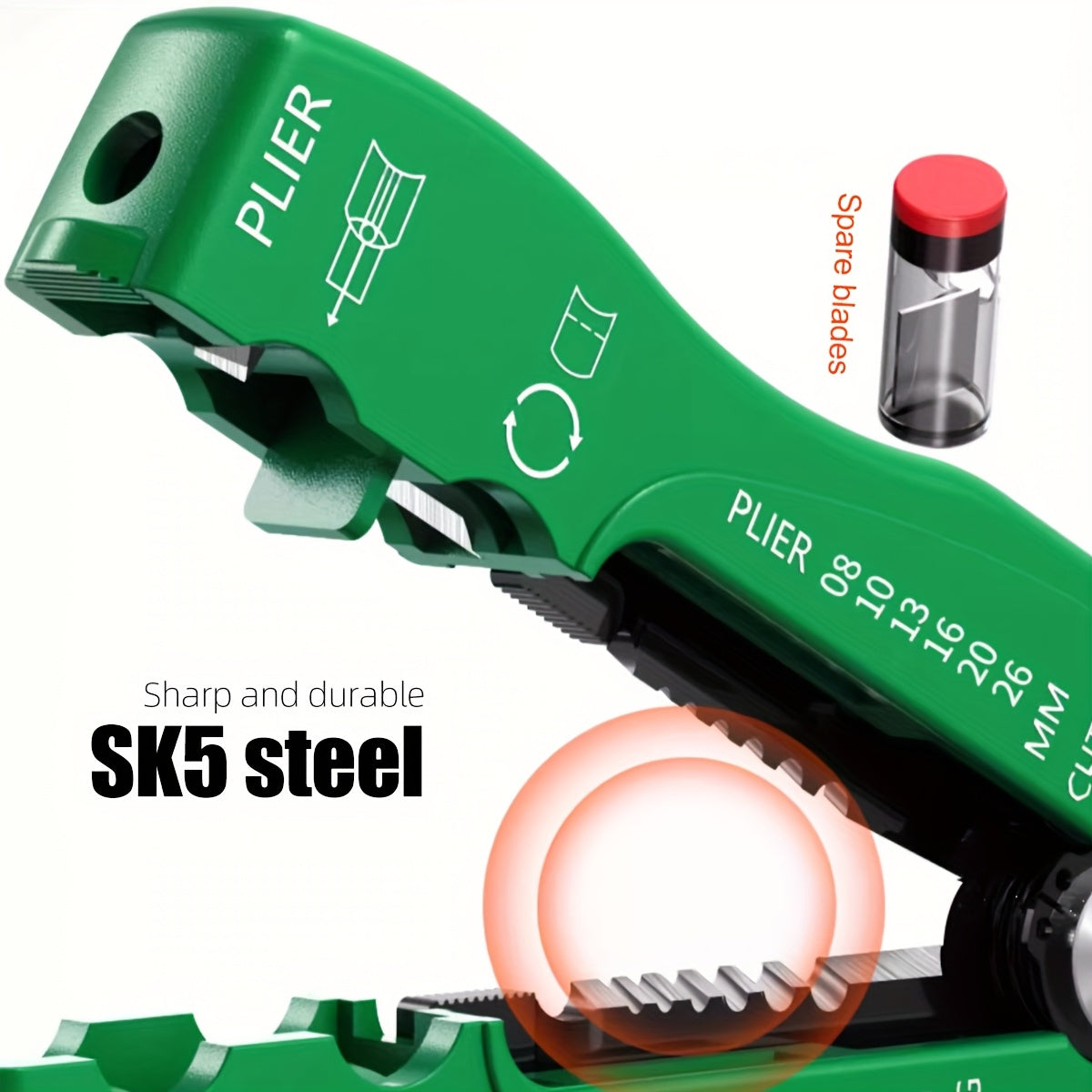 8-in-1 Multifunctional Wire Stripper, Handheld Cable Stripping Tool