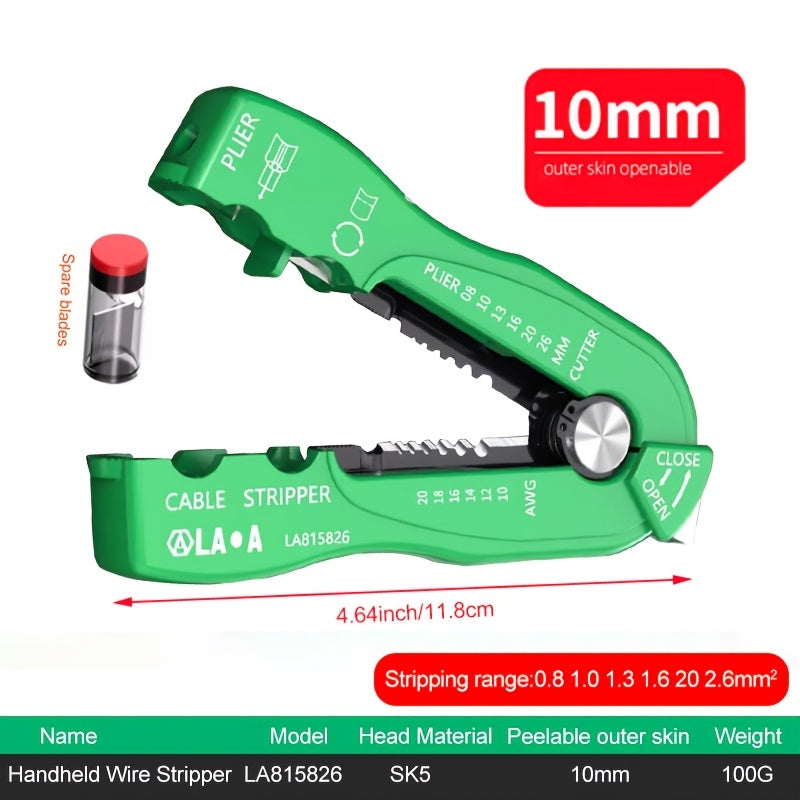 8-in-1 Multifunctional Wire Stripper, Handheld Cable Stripping Tool