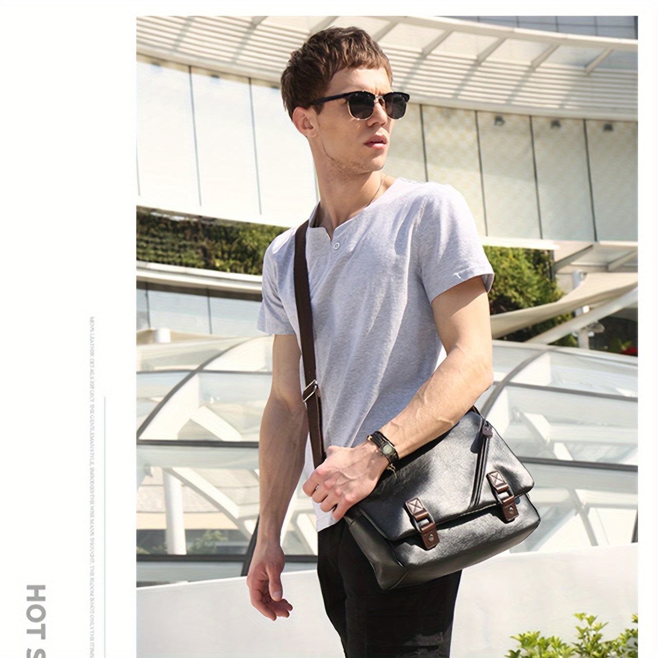 High-Quality Men'S Business Faux Leather Bag