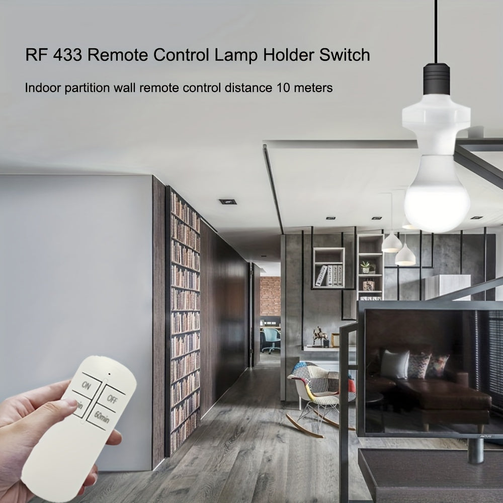 1 Sets  433Mhz Wireless Remote Control Light Socket with Timer – E26/E27