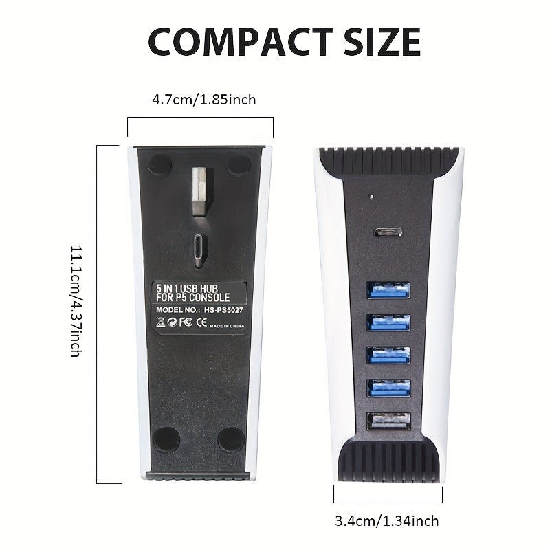 Hub for PS5, USB High-Speed Docking Station Hub and Charger Extender