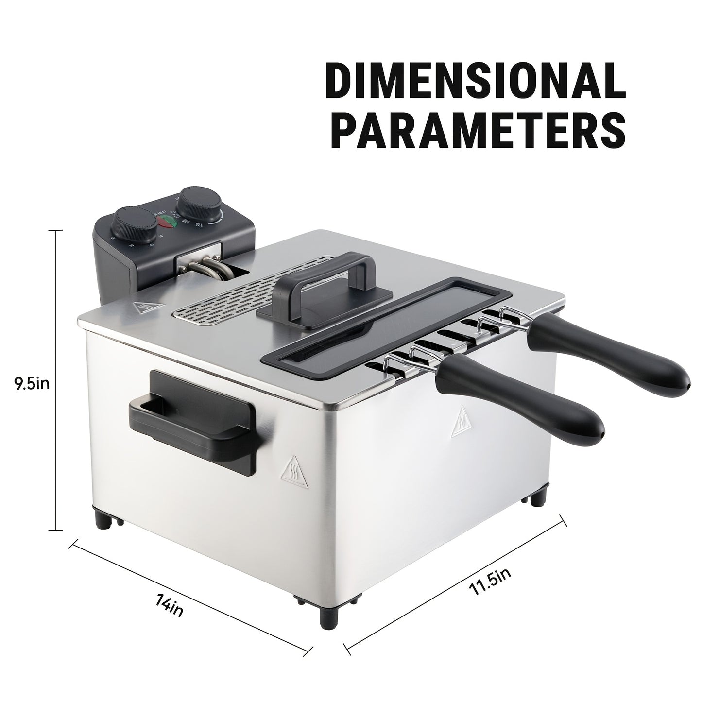 1.32 gal electric fryer with frying basket and lid with viewing window