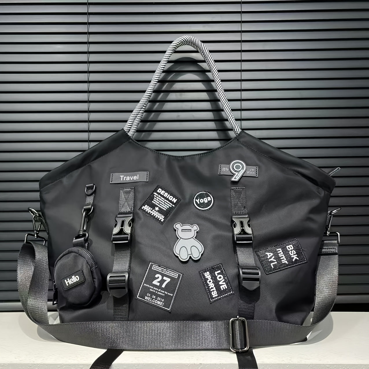 Women'S Stylish Vintage Bear Patch Tote Bag