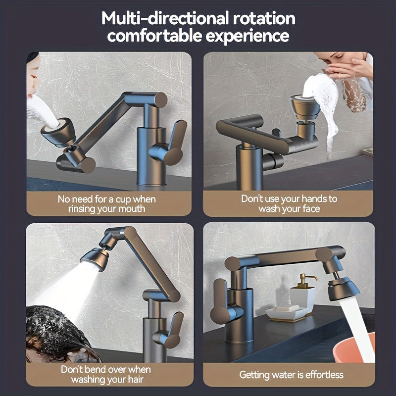 1080° Rotating High-Arc Spout Kitchen & Bathroom Faucet