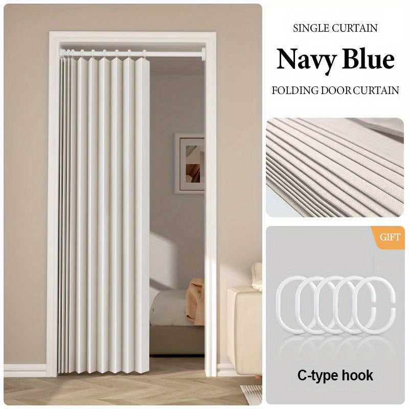 1pc Minimalist Accordion Door Curtain - Foldable Windproof Partition