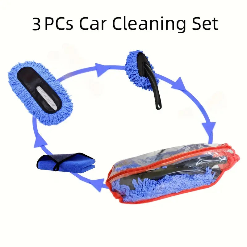 3pcs Car Duster Set With Extendable Handle