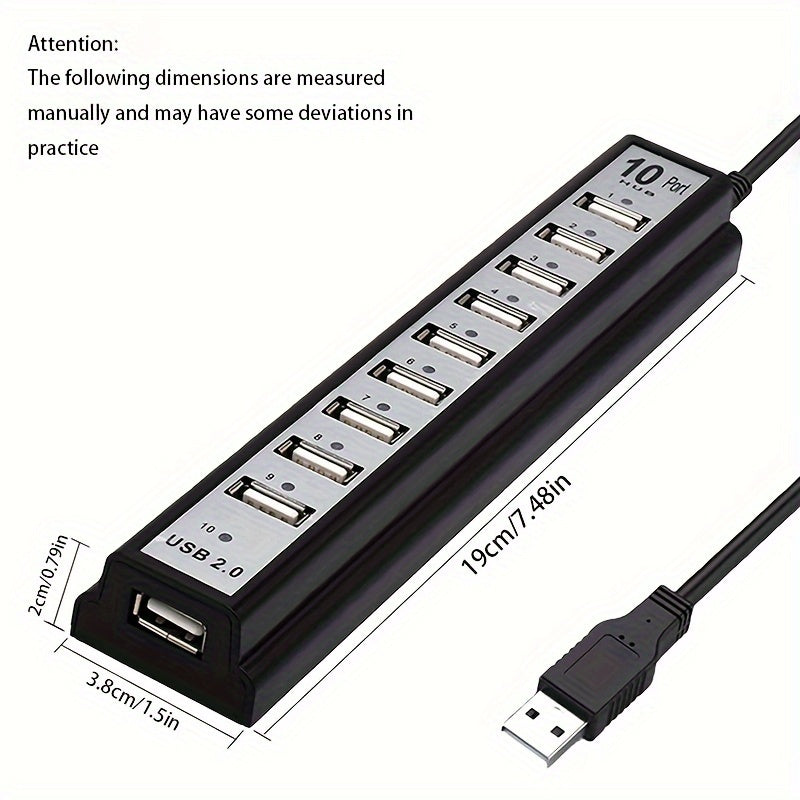 10-Port USB Hub Compatible for PS5/PS4/Xbox/PC/Mac