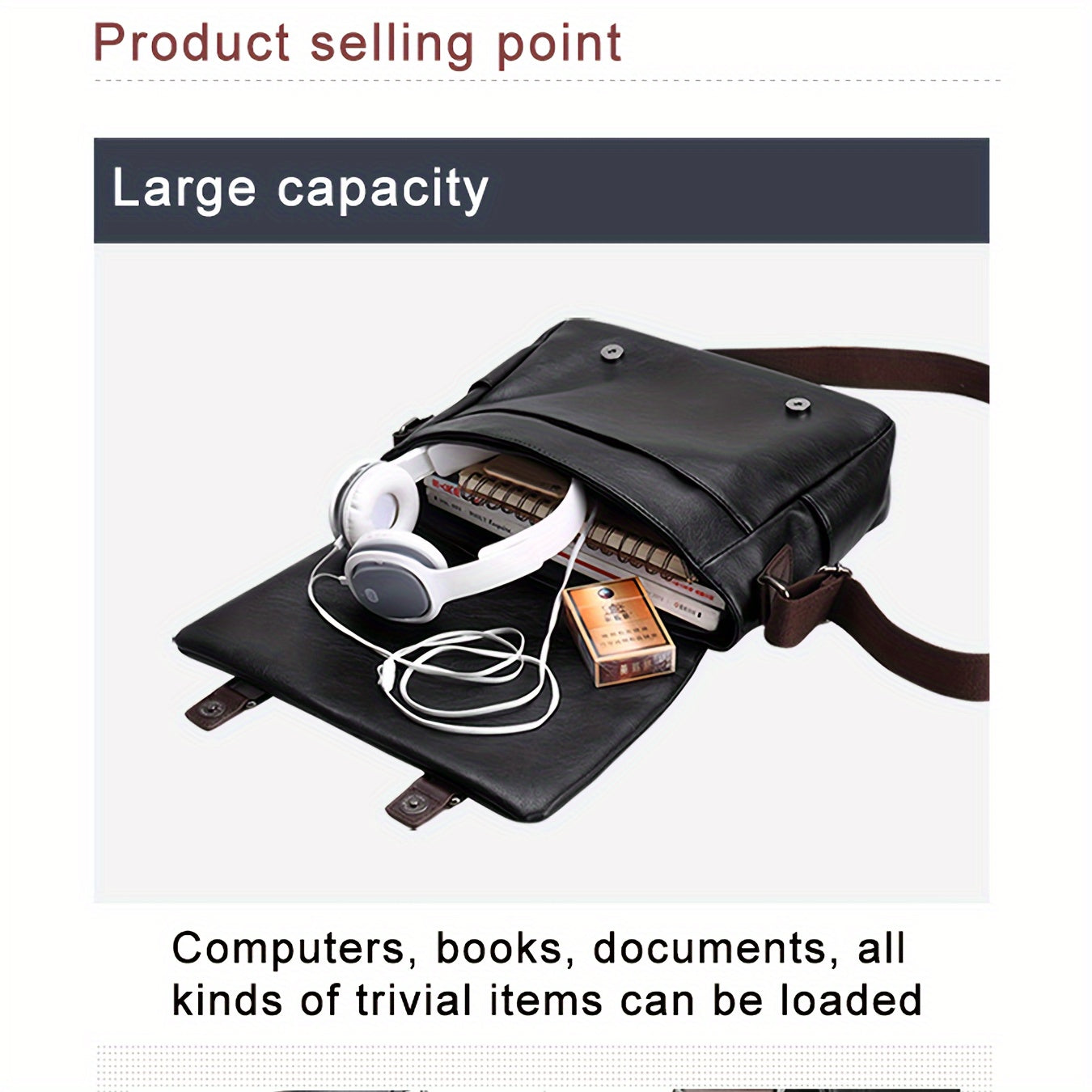 High-Quality Men'S Business Faux Leather Bag