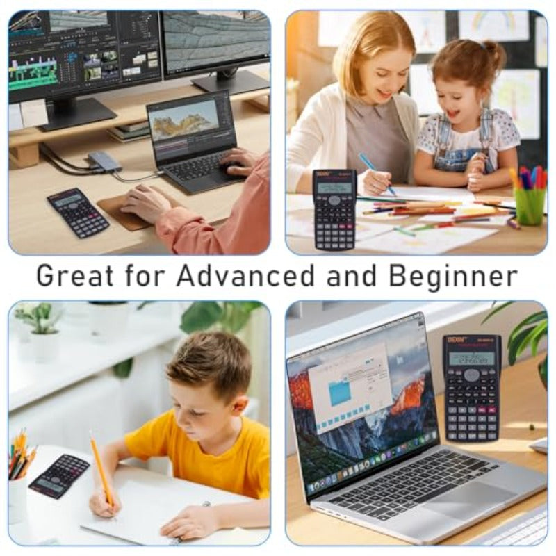10 Pack Bulk Scientific Calculators with 240 Functions & 2-Line Large Display - 12-Digit HD Screen