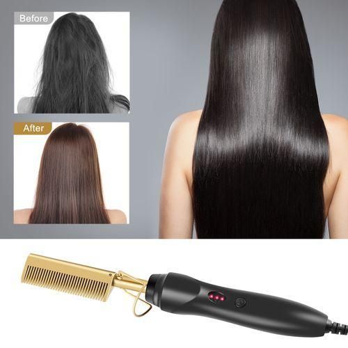 Hair Straightener Flat Irons Brush Hot Heating Comb
