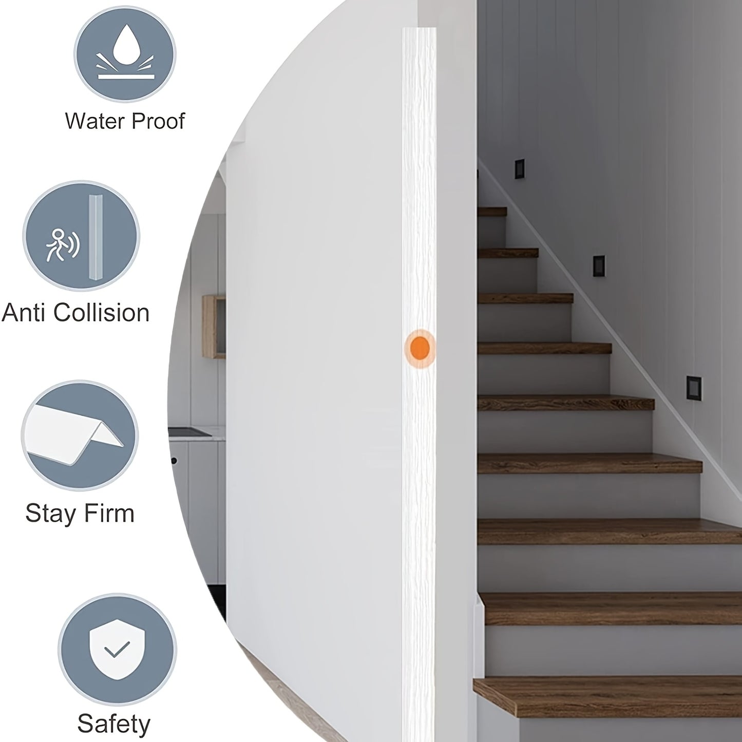 1-meter long self-adhesive PVC corner protection strip
