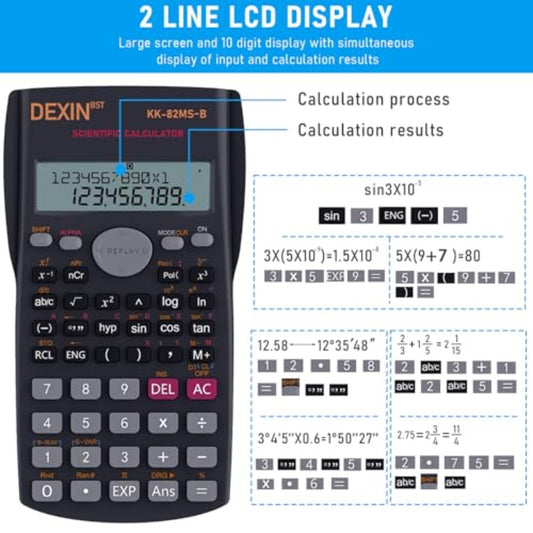10 Pack Bulk Scientific Calculators with 240 Functions & 2-Line Large Display - 12-Digit HD Screen