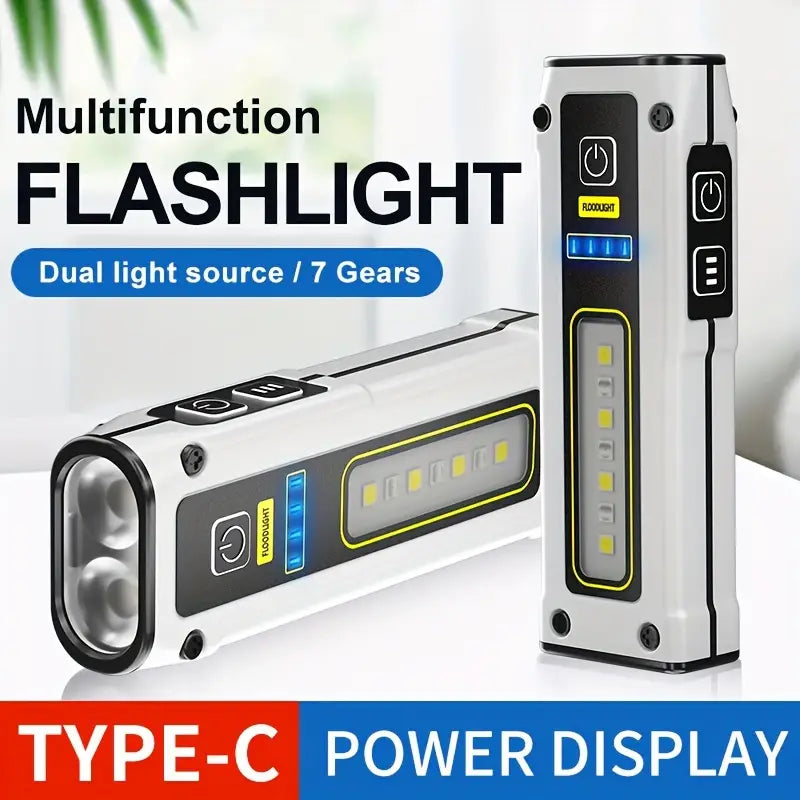 1pc Multifunctional Flashlight, Mini Portable 1200 Lumens EDC Torch