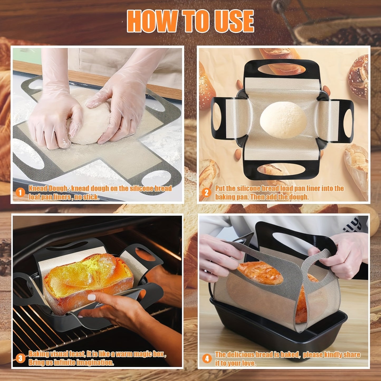 1 reusable silicone bread baking pad